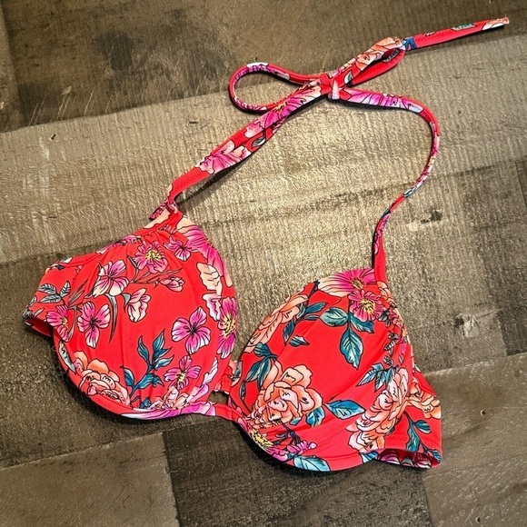 NWOT Shade & Shore Floral Push Up Bikini Top 34B - Picture 1 of 8